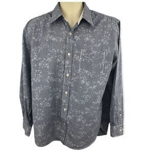 J Campbell large long sleeve blue white button shirt